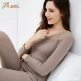 顶瓜瓜 Нижнее белье, эластичное удерживающее тепло термобелье, кружевной сексуальный комплект, облегающий крой