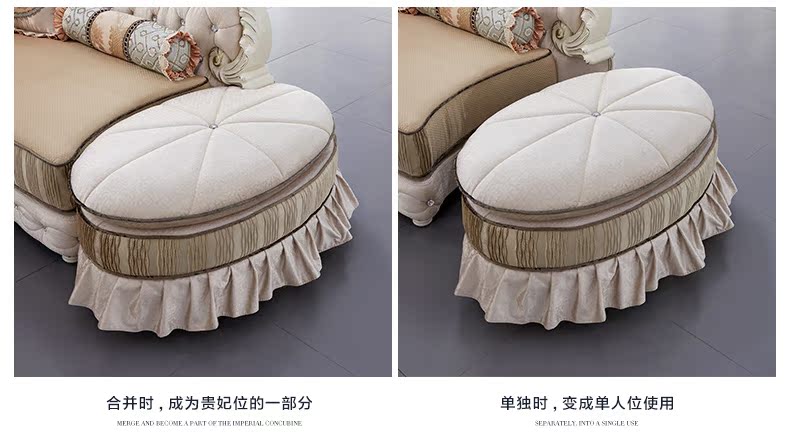 Jufa Lisa Châu Âu sofa vải bàn cà phê bộ kết hợp rắn đá cẩm thạch gỗ phòng khách căn hộ nhỏ đồ nội thất