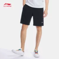 Li Ning quần short thể thao nam mùa hè kích thước lớn lỏng lẻo kích thước lớn bãi biển đan dạ quang chạy lại năm quần - Quần thể thao quần gym 2 lớp