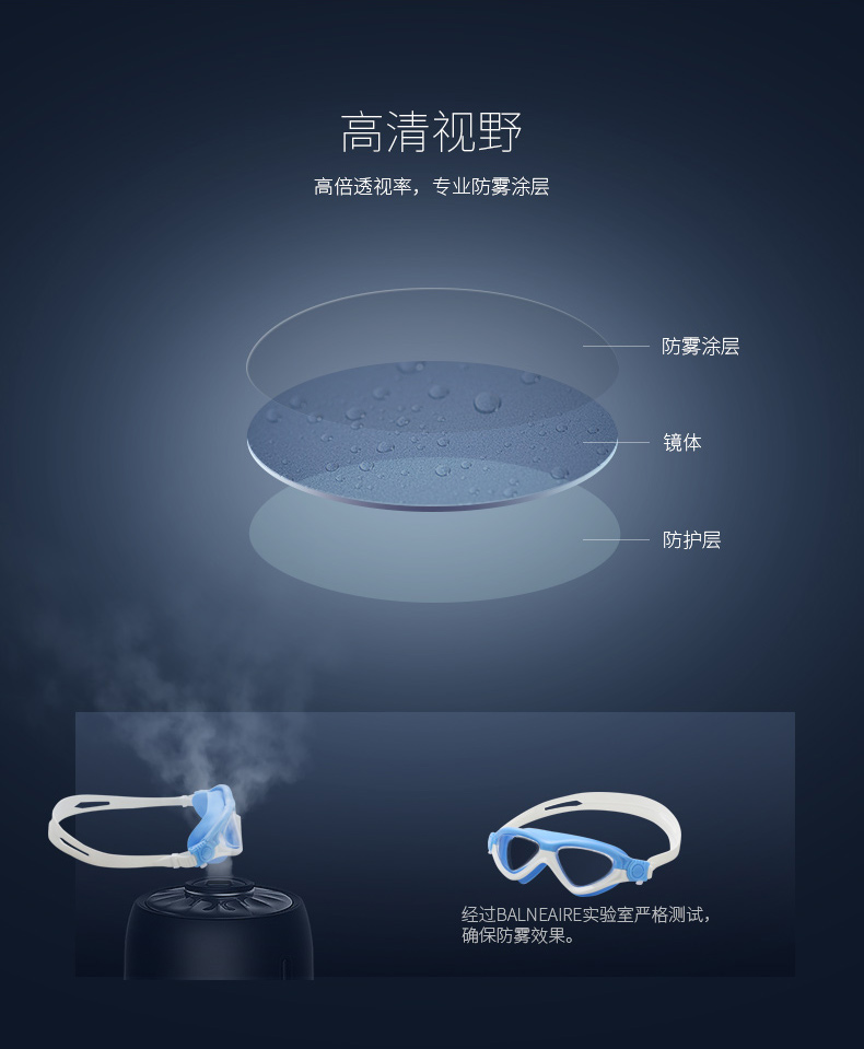 Kính bơi cho trẻ em Van Dean HD kính chống nước chống sương mù hộp lớn chống nước kính bơi kẹo màu cho bé trai và bé gái kính bơi - Goggles kính bơi tráng gương