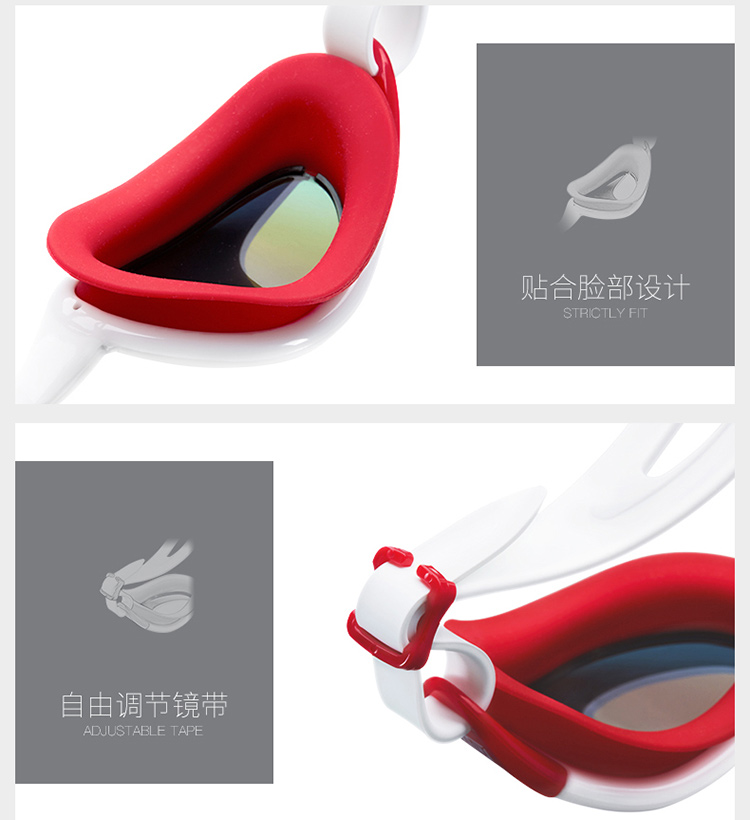 Kính chống nước và chống sương mù Van Dean HD nam và nữ ánh sáng phẳng cận thị đào tạo chuyên nghiệp thiết bị kính bơi kính bơi có độ