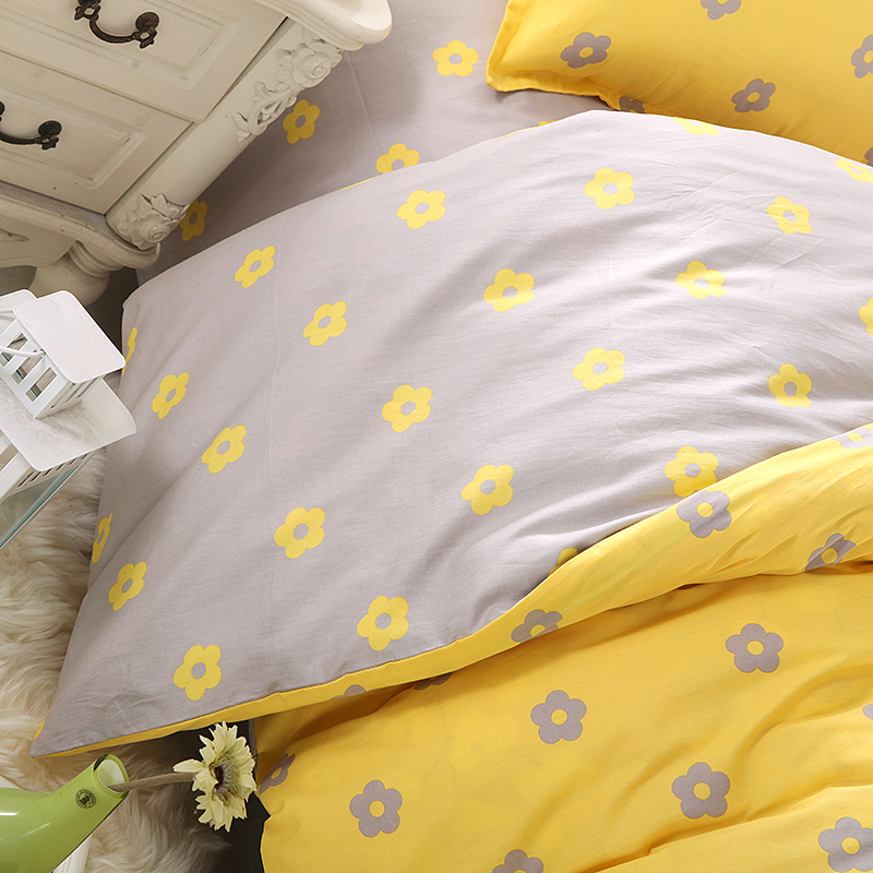 Một gia đình bốn bông Khăn gối twill bông bông tùy chỉnh ba mảnh 1.5 / 1.8m Bộ đồ giường - Bộ đồ giường bốn mảnh gối mền 2 trong 1