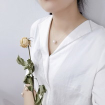 YT studio New Freshwater Pearl Road Pass Necklace Baroque with Sex Wind 100 Lap Lock Bone Chain Sweet ladies