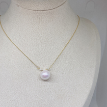 YT Jewelry Studio Natural Freshwater Pearl Necklace Balanced Wood Pendant Sweet 100 lap net red with summer mix