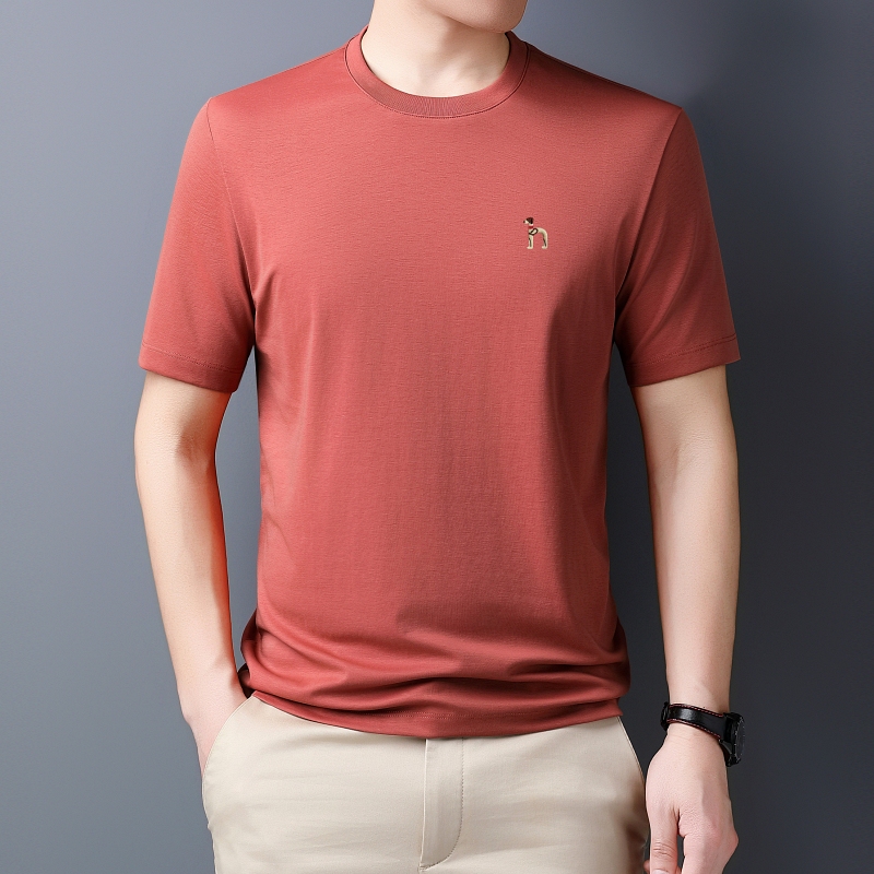 Haggis Short-Sleeved T-Shirt Men's Mercerized Cotton Round Neck Fashionable Casual Summer Half-Sleeved Versatile T-Shirt Outdoor Top