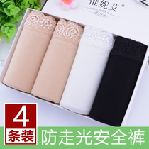4 Safety pants womens anti-light non-curled leggings thin summer lace modal size insurance shorts