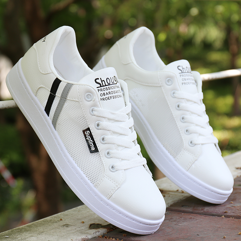 Mesh shoes men's board shoes 2021 spring and summer breathable sports casual trendy shoes Korean version of the students' high white shoes