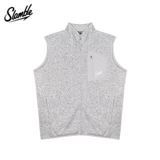 SLAMBLE立领抓绒内里马甲男女运动户外保暖拉链针织上衣春季新款