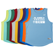 SLAMBLE Custom Summer Training Mens Fitness Speed Dry Sleeveless T-shirt Narrow Shoulder Loose Basketball Sports Vest