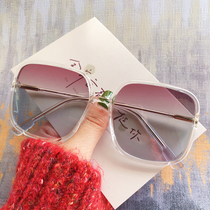 Little red book sun glasses female round face big face thin anti-ultraviolet driving transparent polarized sunglasses myopia big frame tide