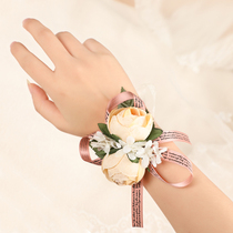 Mori bridesmaid wrist flower sister girlfriends group bracelet bride flower decoration corsage Korean wedding beautiful hand ornaments