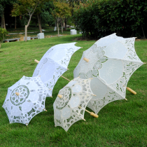 Bride Umbrella Hollow Princess Umbrella White Wedding Photo Photography Props Girl Dance Decoration Lace Umbrella