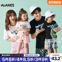 A family of three four parent-child clothing 2021 New Tide cartoon joint short sleeve T-shirt summer clothing new Chao Shang pure cotton