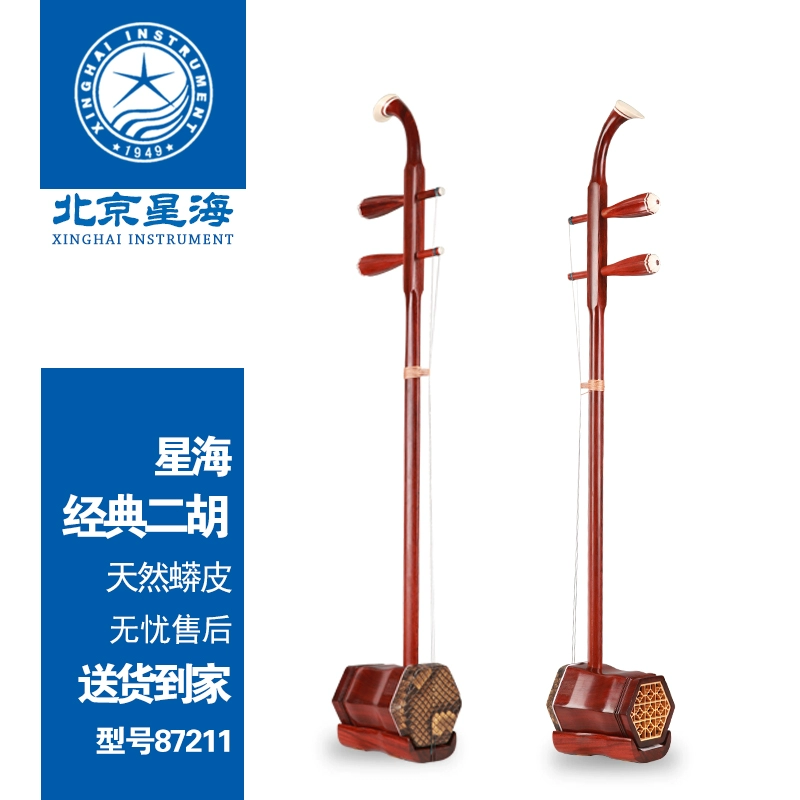 Bắc Kinh Xinghai Erhu Nhạc cụ 87211 Gỗ hồng mộc chuyên nghiệp Erhu Côte Divo Hoa hồng lục giác Erhu Huqin - Nhạc cụ dân tộc