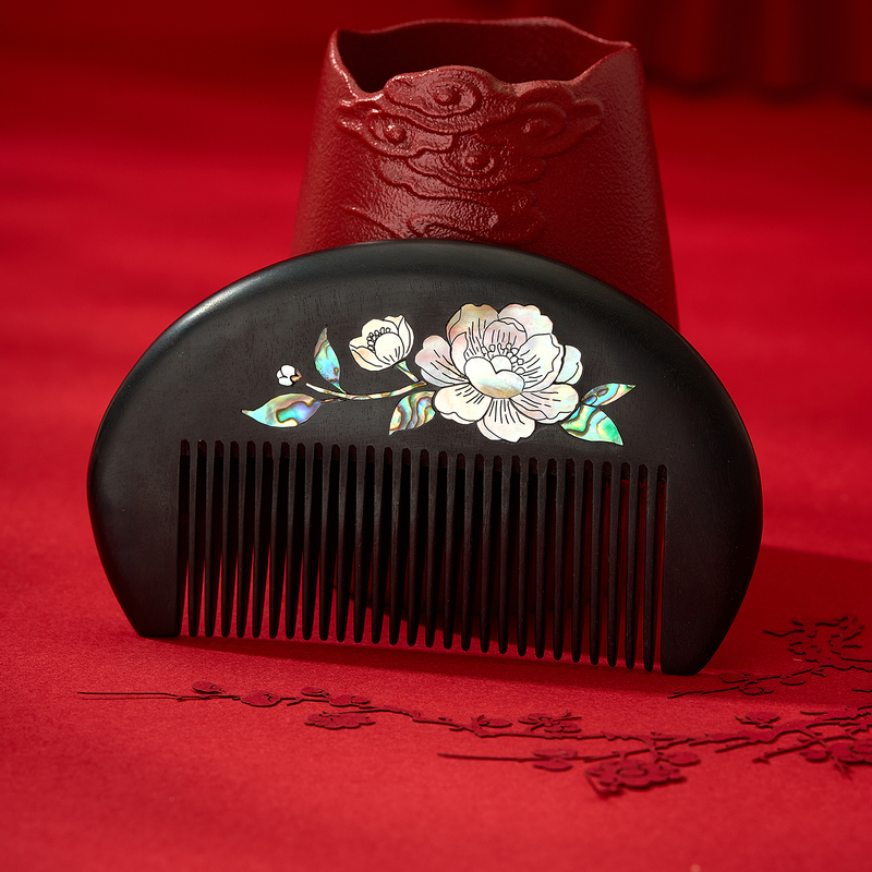 Handmade Mother-Of-Pearl Wood Comb, Small and Portable, Head Massage Comb, Bangs Comb, Household Mini Comb, Gift for Girls