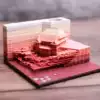 Three-dimensional post-it note Japan Kiyomizu Temple 3d architectural model ins Net Red creative paper carving Post-it note paper ancient custom
