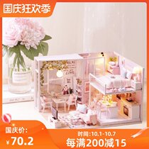 Wise house diy hut handmade model creative gift wooden toy princess room childrens birthday gift girl