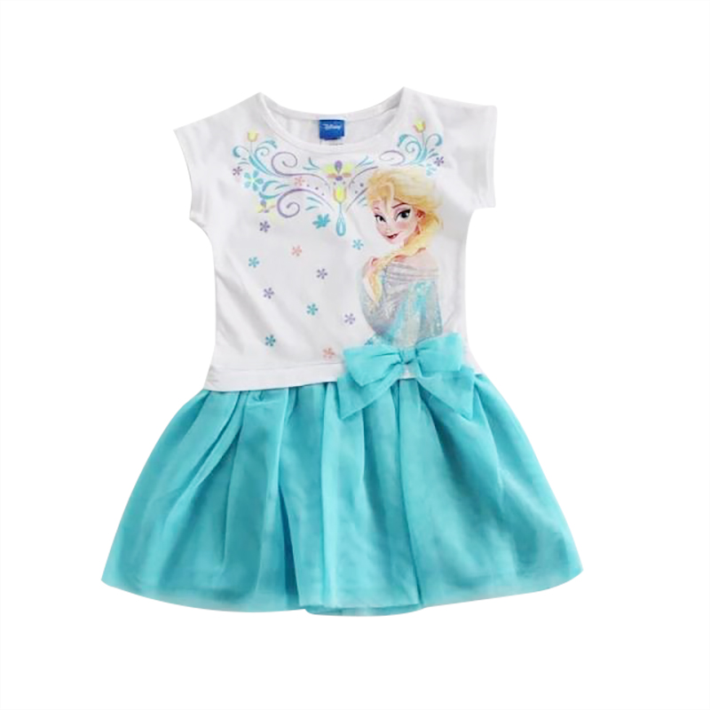 100-160 middle-aged and older children's Frozen cotton dress girls' princess dress can be matched with parent-child and sister clothes