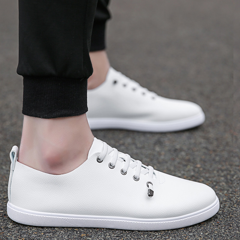 Summer casual shoes teenagers simple small leather shoes red strapless small white shoes black single layer thin bottom shoes men's shoes