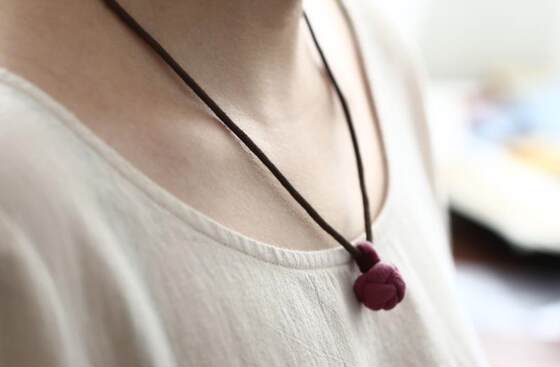 Handmade cotton and linen disc buckle fabric retro necklace/neck necklace special offer