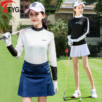   Golf clothing spring womens sunscreen clothing quick-drying mesh long-sleeved T-shirt pants and skirt suit