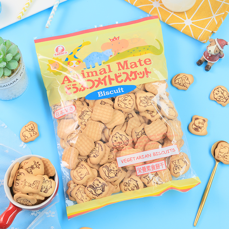 Takara, a snack food imported from Japan, has high calcium animal type biscuit, children's biscuit, vegetarian 280g 0326