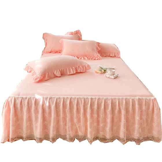 Korean style lace princess bedskirt style bedspread single piece bed cover summer 1.5m bed cover lace 1.8m2 double protective cover