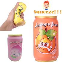 New squishy can fruit orange peach banana soft slow rebound squeeze decompression to vent food play