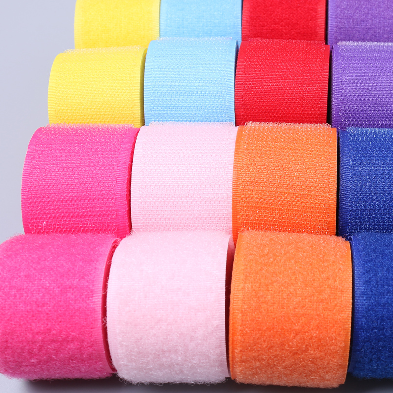 Colorful Velcro Fasteners for Children's Shoes, Nylon Hook and Loop Fasteners, Multi-Color Sewing Type, Self-Adhesive Male and Female Fasteners