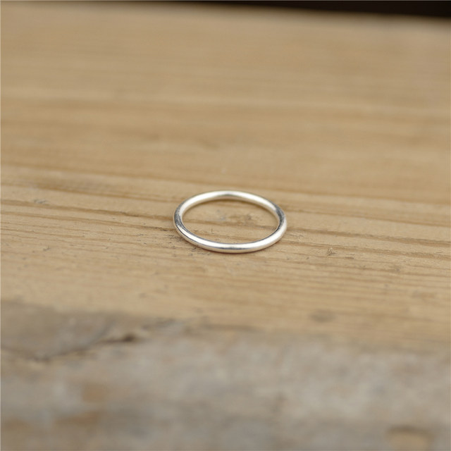 Fine silver glossy sterling silver ring handmade customized tail ring small toe ring knuckle ring style ແບບຊົນເຜົ່າງ່າຍດາຍ