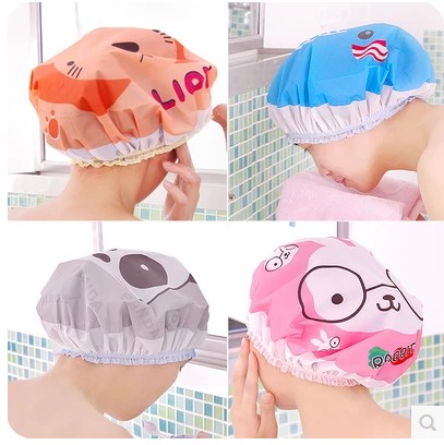 full 16 Korean cartoon bath hat adult bath hat waterproof bath cap thickened lady bath cap bath bath cap