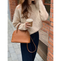 THXGIVING sweet Mahai fur loose twist linen sweater winter new round collar pure color warm jacket 15793