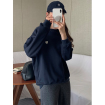 THXGIVING commuter wind plus suede collar jacket head sweatshirt winter new chest front cartoon embroidered blouses 15818