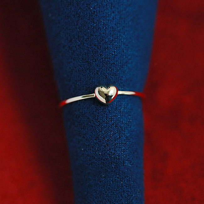 White tea new light luxury opening adjustment ring 14K gold-packed cute cute heart ring female girlfriend ring