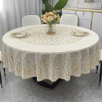 European-style waterproof, stain-proof and anti-scalding round table cloth European-style waterproof, stain-proof and anti-scalding round table cloth