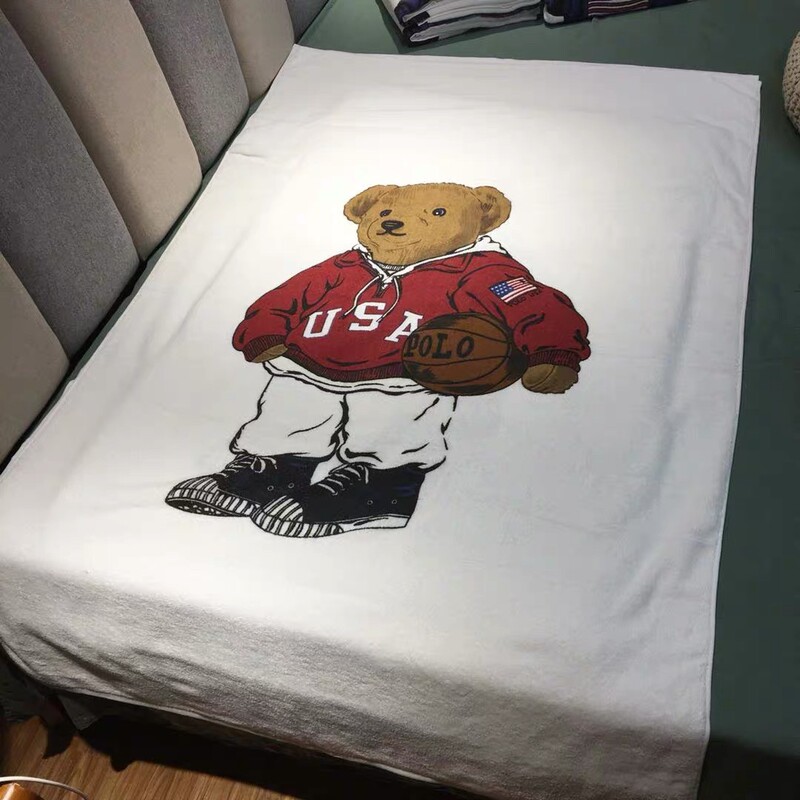 Cartoon Bear Bath Towel for Export, Men's and Women's Household Use, Pure Cotton, Thickened, Enlarged, Absorbent Wrap Towel for Summer Swimming