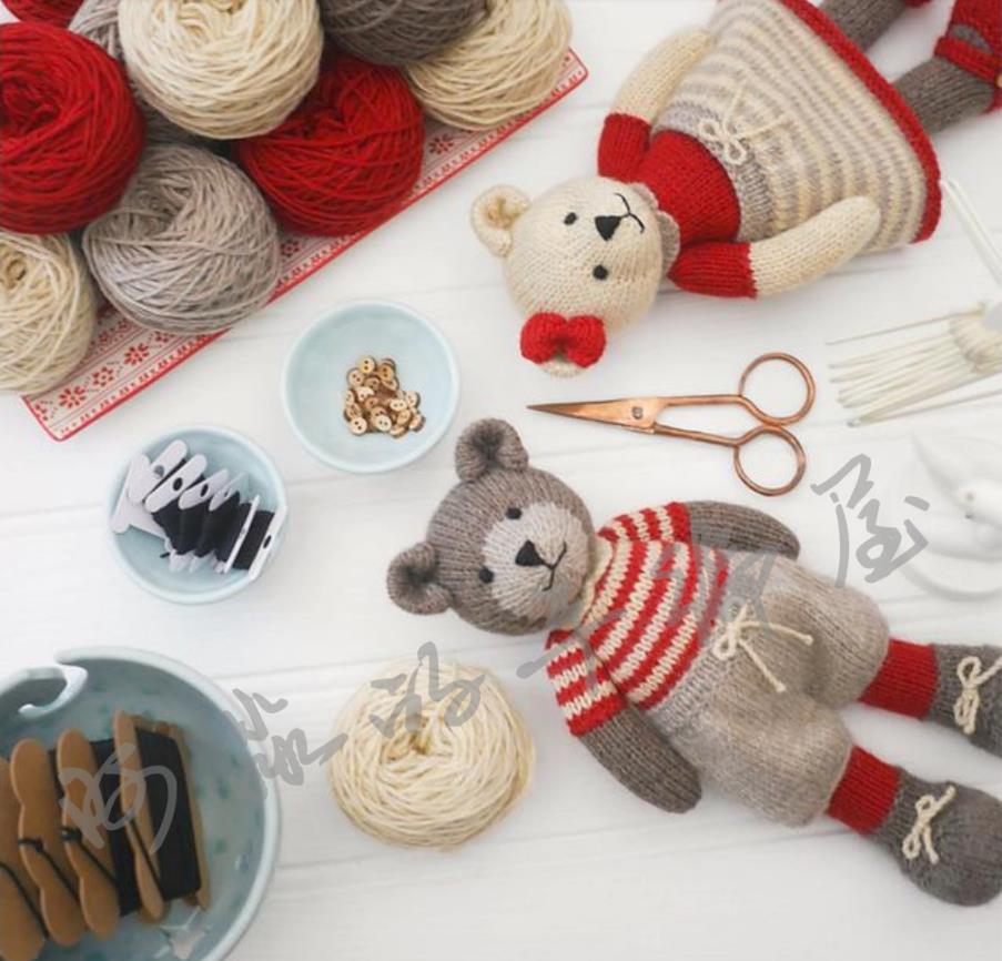 (059) Tea Room Bear Needle Handmade Wool Tutorial Doll Needle Illustration