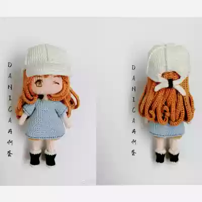 (250)Cute girl crochet illustration Handmade wool tutorial doll doll crochet illustration