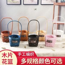 New pastoral willow grass rattan small basket portable flower arrangement souvenir succulent flower basket mini