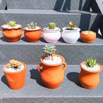 Yilin craft Power Science Quatma re-create Hui Red pottery basin Ceramic green plant outer pot fleshy