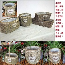 Factory direct sales 3 new pastoral style willow grass rattan basket flower arrangement flower basket fleshy flower pot
