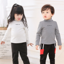 Childrens base shirt winter turtleneck pure cotton velvet thickened Chinese fashion style top with elastic shirt Tippi