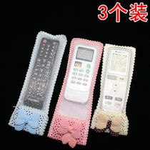 3 only clothes TV air conditioning top box Soft cover dust cover remote control cover cloth art lace protective sleeve