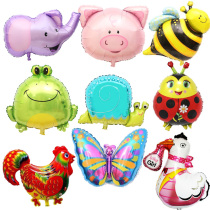 Children bear chicken cartoon animal elephant Sheep Pig frog butterfly snail bird dog party decoration arrangement aluminum film balloon