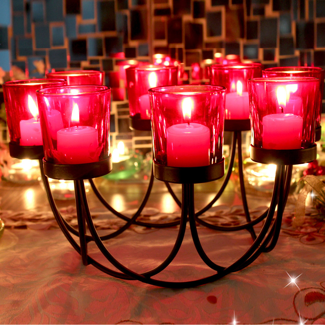 Glass candle holder Candle cup ornaments Candlelight dinner props Nordic decoration Romantic Western table Simple decoration Modern