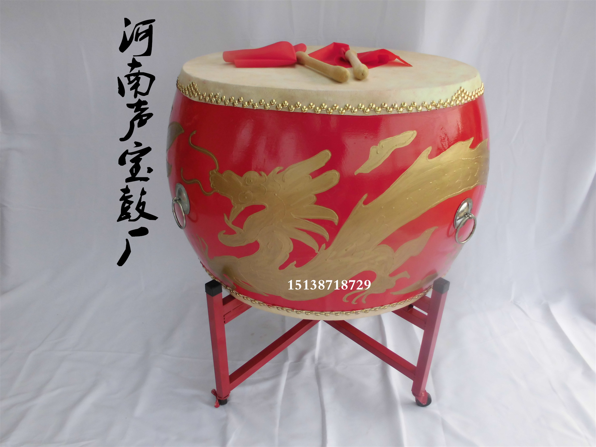 1~2 meters War Drum Hall Drum Big Drum Dragon Drum Lion Drum Performance Cowhide Drum Prestige Drum Plate Drum Flat Drum Dance Drum Stand