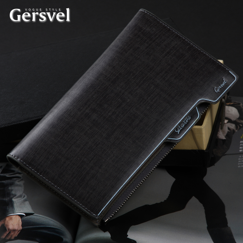 Jesseville's new fabric cowhide men's long wallet wallet wallet wallet wallet multi-function