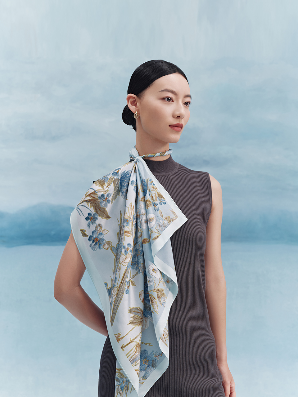 [中秋礼盒]万事利真丝丝巾女妈妈闺蜜生日礼物桑蚕丝方巾牡丹时