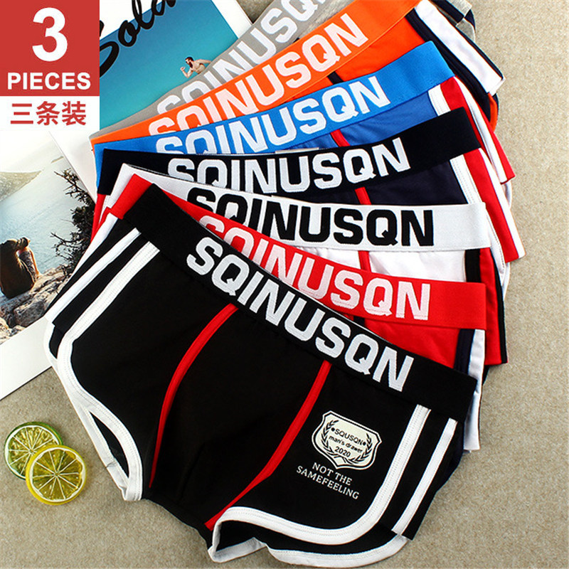 Men's cotton underwear male youth personality Korean version of the student boxer sports new breathable boxer pants head tide