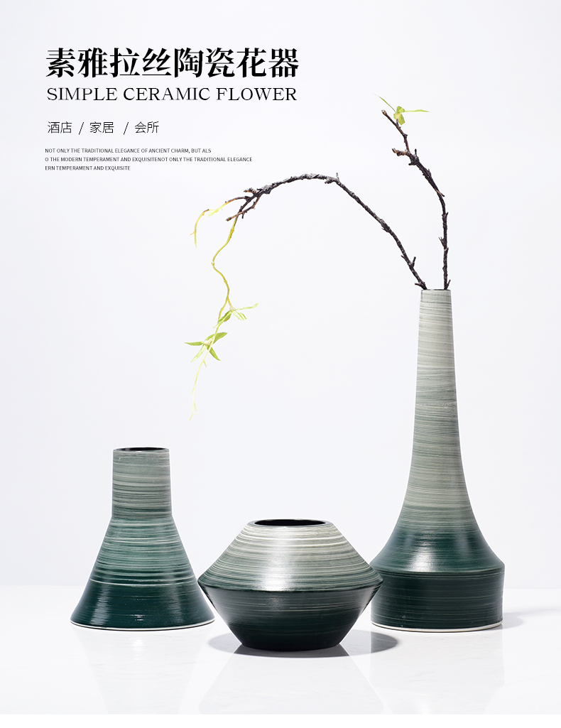 Art BeiZi I and contracted green ceramic vases, flower arranging dried flowers sample room living room table decoration furnishing articles